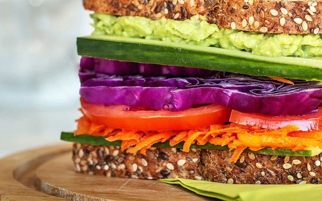 Rainbow Vegetarian Sandwich